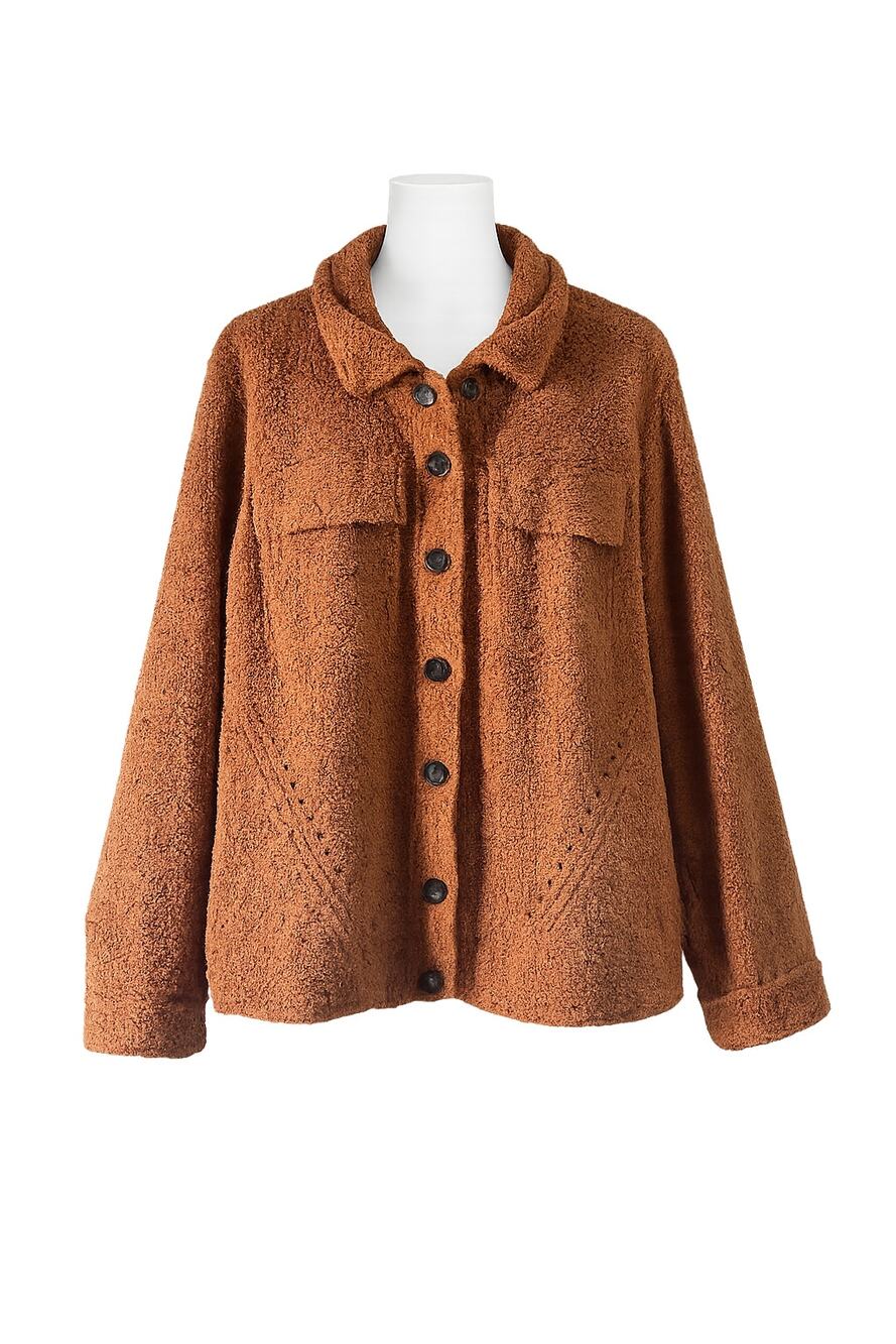 Lane Bryant Cropped Teddy Coat • Argan Oil • Size 4X